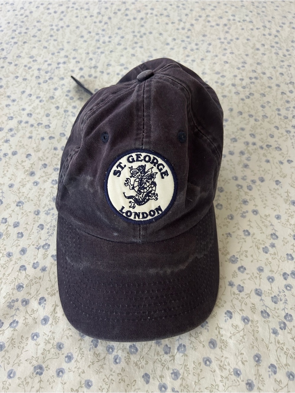 Brandy Melville Black St. George London Embroidered Baseball Cap